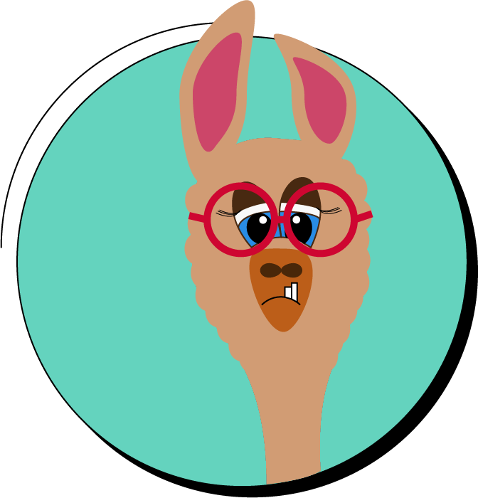 Elizabeth looking like a llama